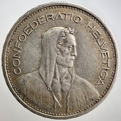 1932 - B Swiss 5 Francs Silver Coin | Very High Grade | a3261