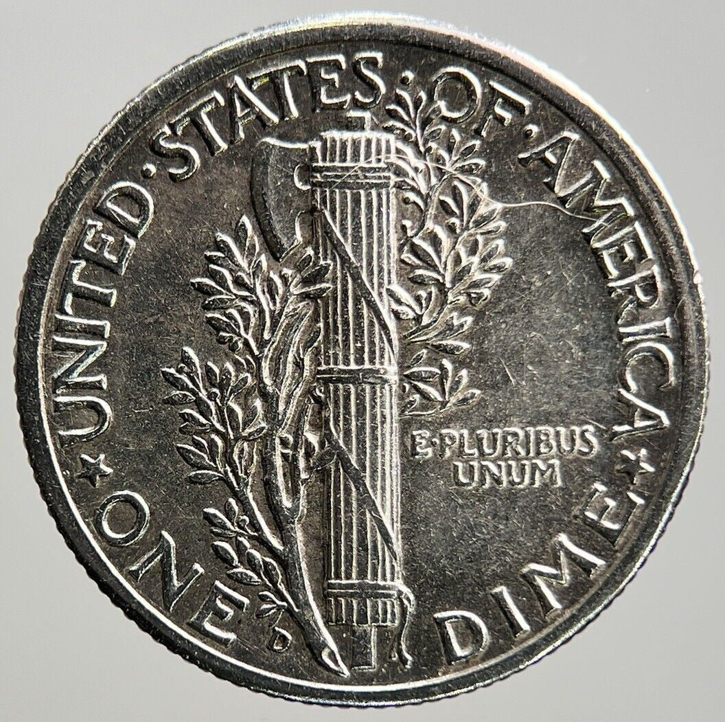 1944 - D US USA Mercury Dime Silver Coin | Very High Grade | a285