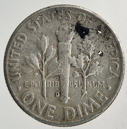 1960 - D US USA Roosevelt One Dime Silver Coin | Fine Collectable Grade