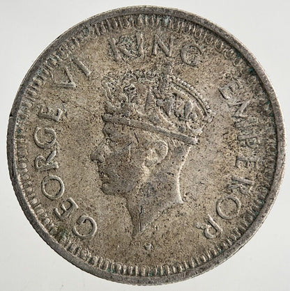 1943 India 1/4 Quarter Rupee Silver Coin | Fine Collectable Grade