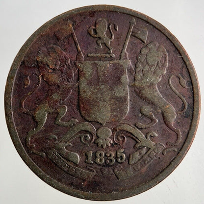 1835 India 1/4 Quarter Anna Coin | Fine Collectable Grade