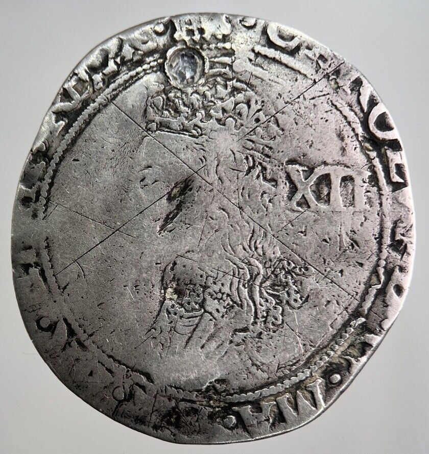 1633 - 34 Charles I 1st 4th Bust Shilling Silver Hammered Coin | a8076