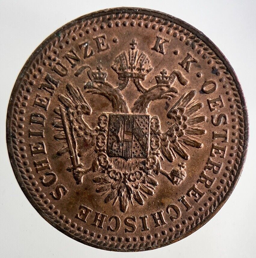 1851 Austria 1 One Kreuzer Coin | Very High Grade