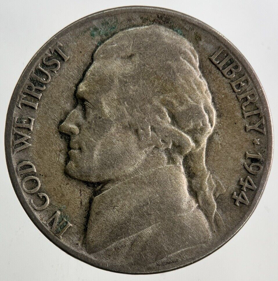 1944 - P US USA Jefferson War Nickel Silver Coin | Fine Collectable Grade