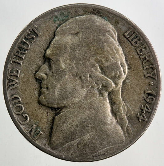1944 - P US USA Jefferson War Nickel Silver Coin | Fine Collectable Grade