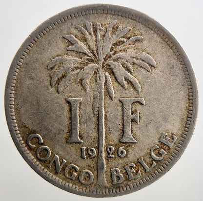 1926 1 One Franc Belgian Congo Coin | Collectable Grade | a520