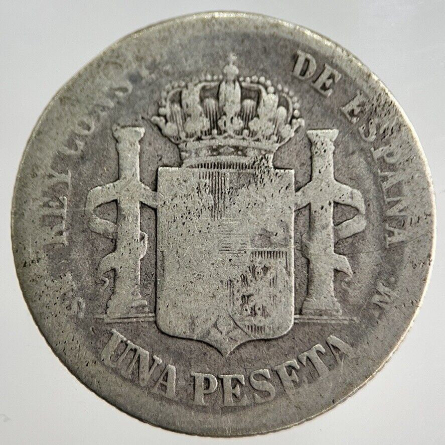 1887 Spain 1 One Peseta Silver Coin | Collectable Grade | a8415