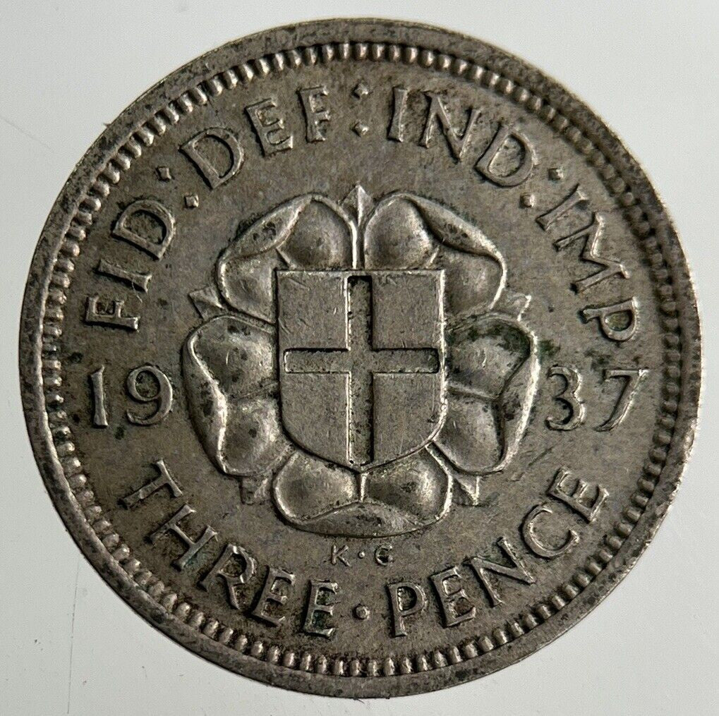1937 George VI Threepence Silver Coin | Very High Grade