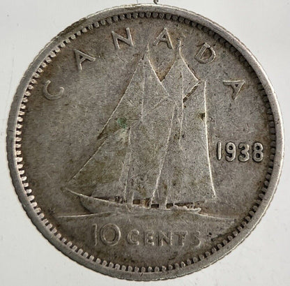 1938 Canada 10 Cents Silver Coin | Collectable Grade