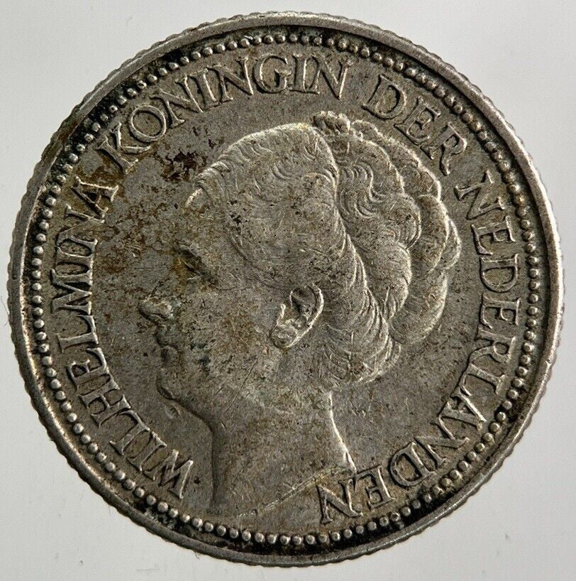 1928 Netherlands 25 Cents Silver Coin | Fine Collectable Grade