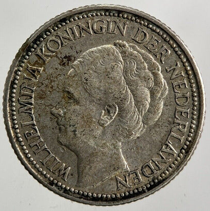 1928 Netherlands 25 Cents Silver Coin | Fine Collectable Grade
