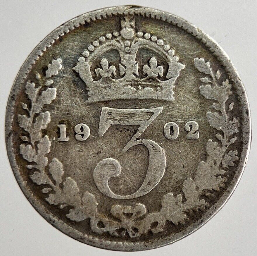 1902 Edward VII Threepence Silver Coin | Collectable Grade | a8864