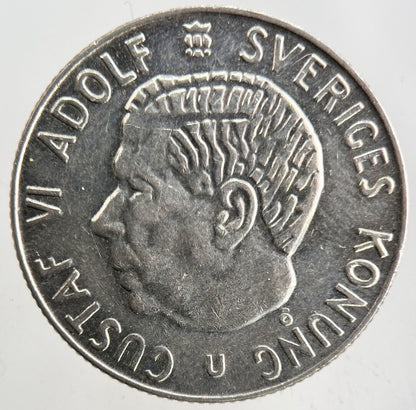 1964 Sweden 1 Krona Silver Coin | Fine Collectable Grade