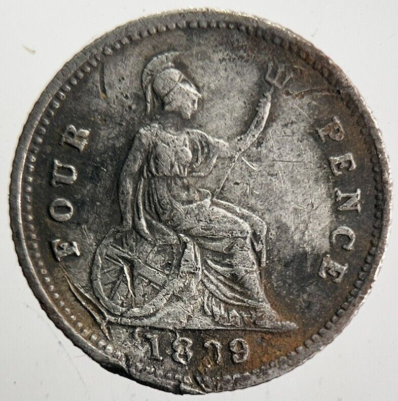 1839 Victoria Four-Pence Groat Silver Coin | Collectable Grade | a4678