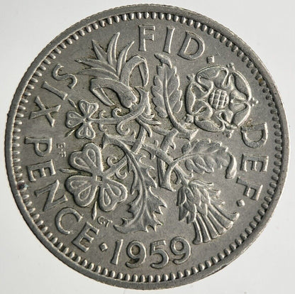 1959 Elizabeth II 2nd Sixpence Coin | Fine Collectable Grade
