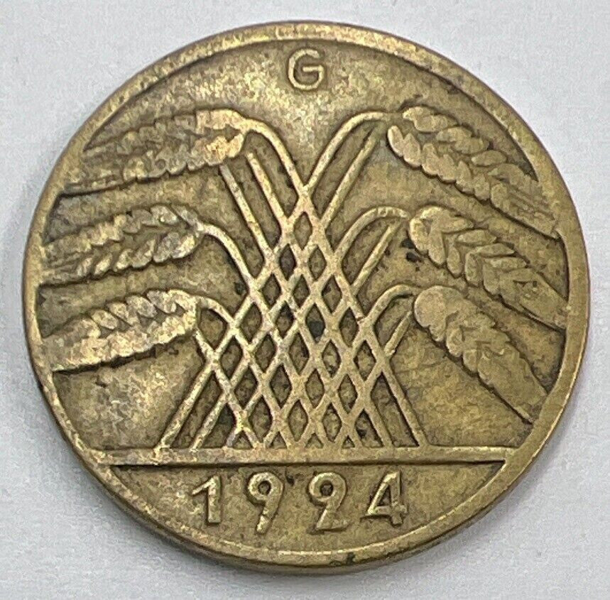 1924 - G Germany 10 Pfennig Coin | Fine Collectable Grade | a1465