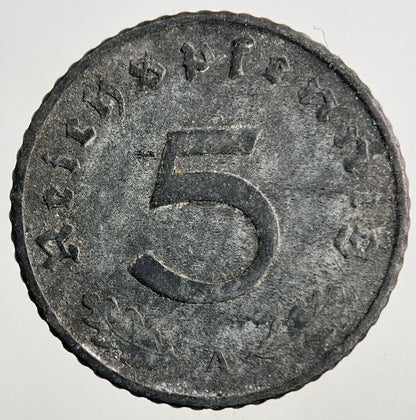 1940 Germany Nazi 5 Pfennig Coin | Fine Collectable Grade