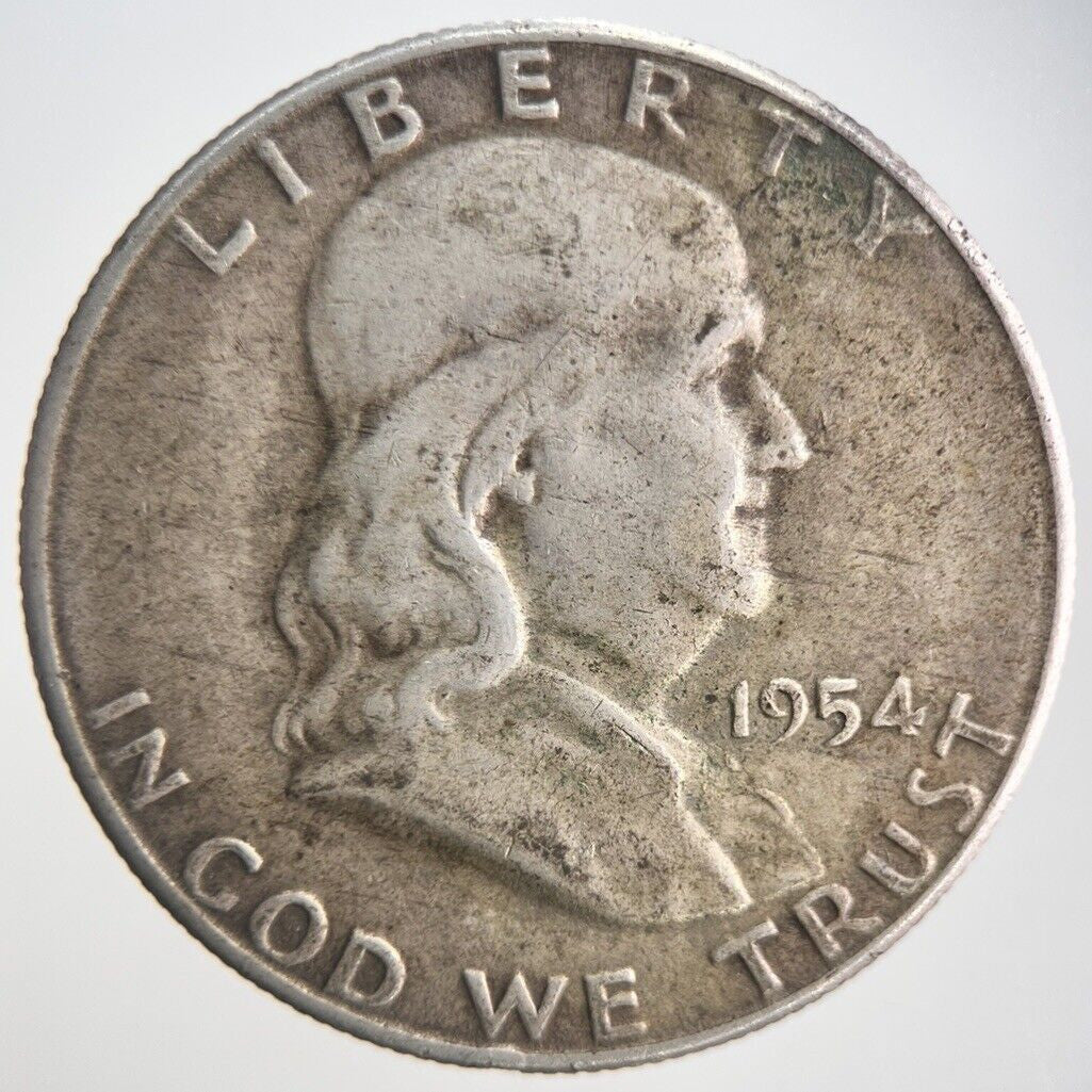 1954 - S US USA Benjamin Half Dollar Silver Coin | Collectable Grade | a4222