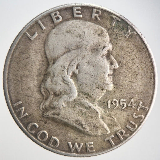 1954 - S US USA Benjamin Half Dollar Silver Coin | Collectable Grade | a4222