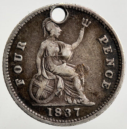 1837 William IV Groat Four - Pence Silver Coin | Collectable Grade | a3433