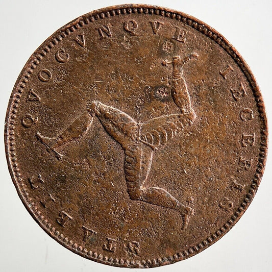 1839 Isle of Man Farthing Coin | Fine Collectable Grade | a3375