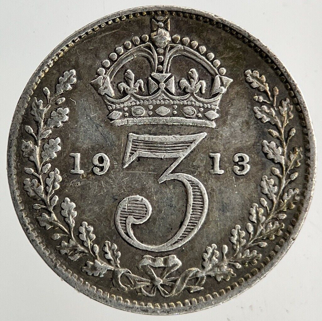 1913 George V Threepence Silver Coin | Very High Grade