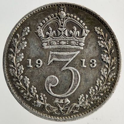 1913 George V Threepence Silver Coin | Very High Grade