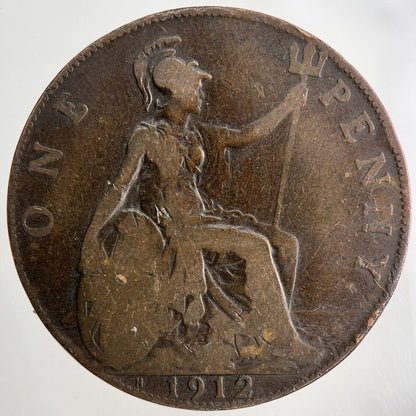 1912 - H George V One Penny Coin | Collectable Grade
