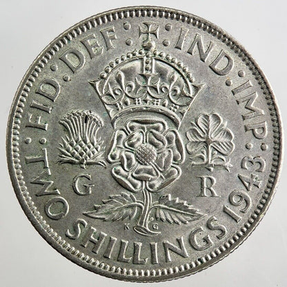 1943 George VI Florin Silver Coin | Very High Grade | a8132