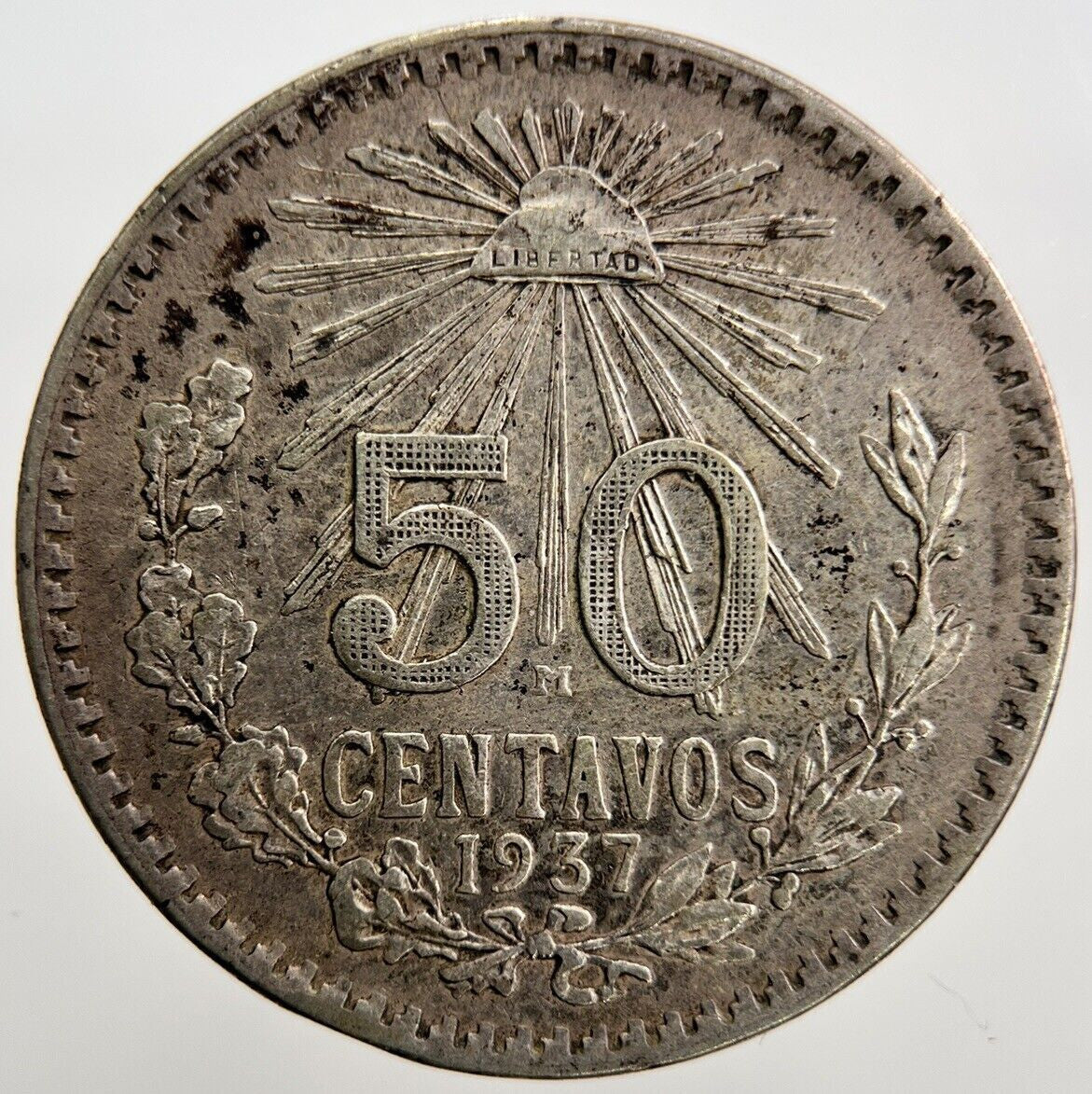 1937 - M 50 Centavos Mexico Silver Coin | Fine Collectable Grade | a1353