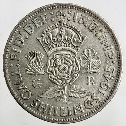 1945 George VI Florin Silver Coin | Fine Collectable Grade
