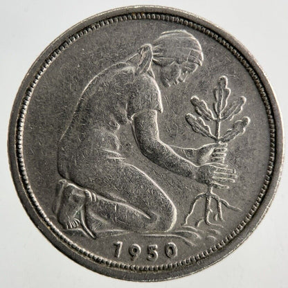 1950 Germany 50 Pfennig Coin | Fine Collectable Grade