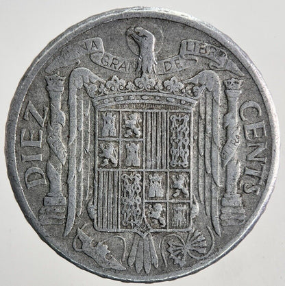 1941 Spain Diez 10 Cents Centimos Coin | Fine Collectable Grade | a6660