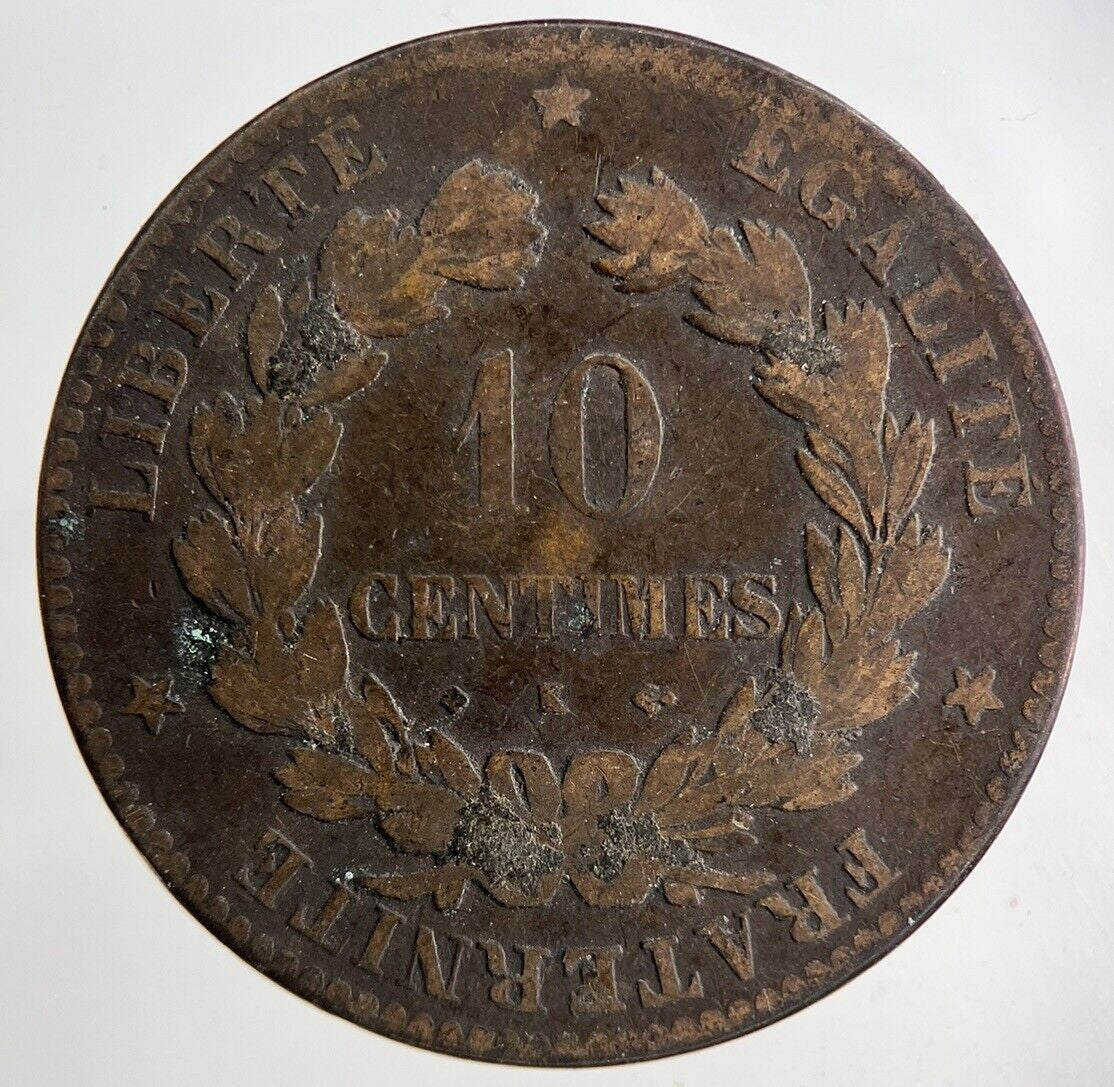 1875 France 10 Centimes Coin | Fine Collectable Grade