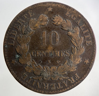 1875 France 10 Centimes Coin | Fine Collectable Grade