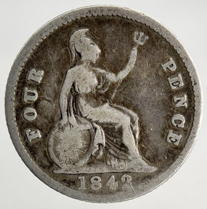 1842 Victoria Four-Pence Groat Silver Coin | Collectable Grade