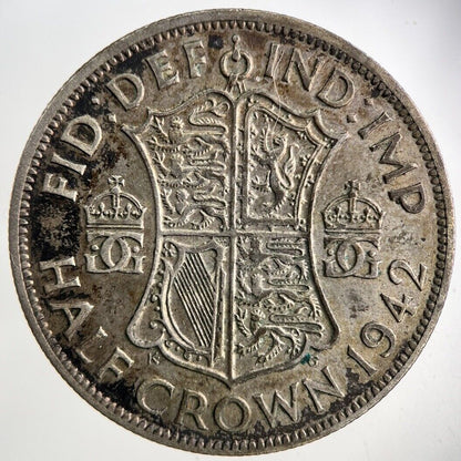 1942 George VI Half - Crown Silver Coin | Fine Collectable Grade