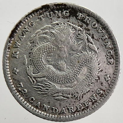 Old China Kwang - Tung 7.2 Candareens Silver Coin | Fine Collectable Grade | a2576