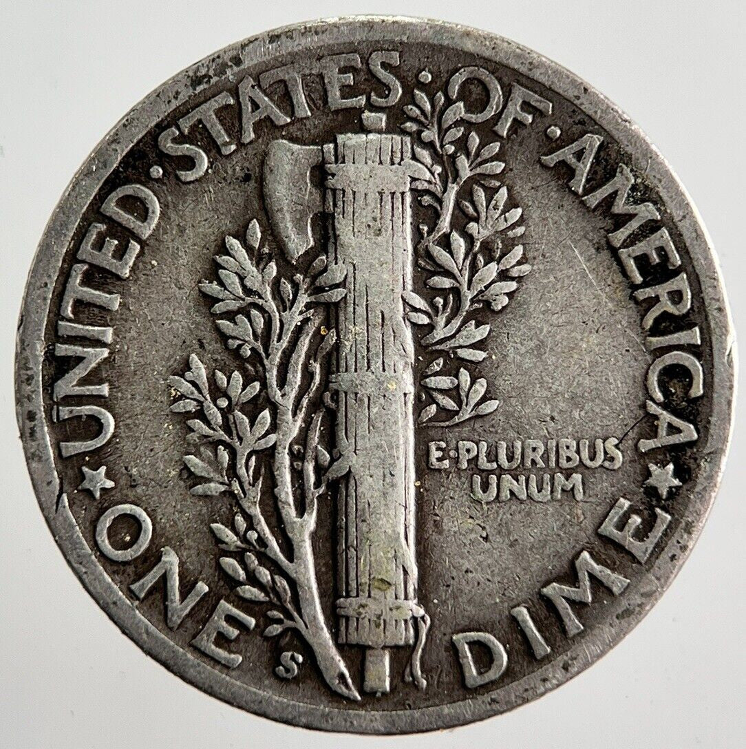 1945 - S US USA Mercury Dime Silver Coin | Fine Collectable Grade