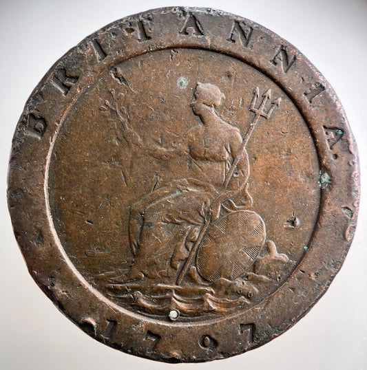 1797 George III Large Cartwheel Two - Pence Coin | Fine Collectable Grade | a1126