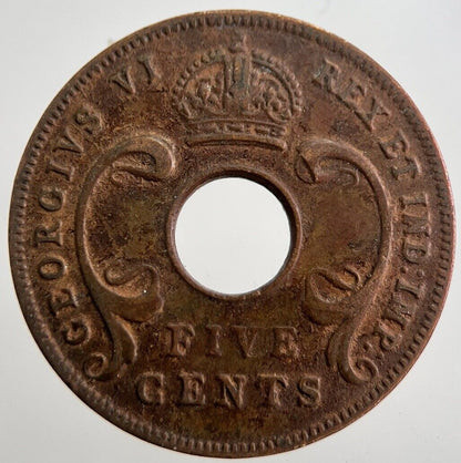 1942 East Africa 5 Five Cents Coin | Fine Collectable Grade | a7551
