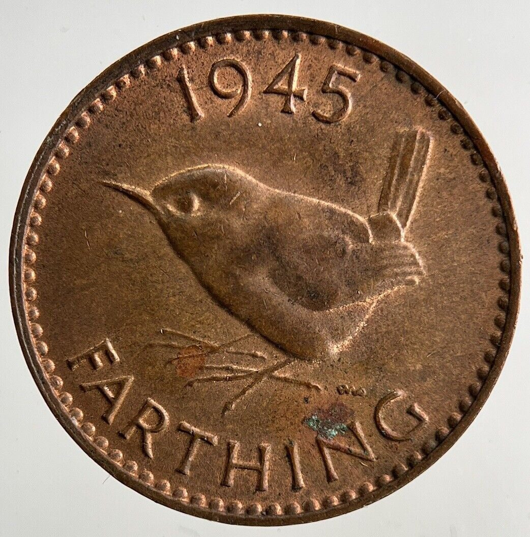 1945 George VI Wren Farthing Coin | Very High Grade