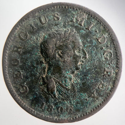 1806 George III 3rd Half-Penny Coin | Fine Collectable Grade | a4581