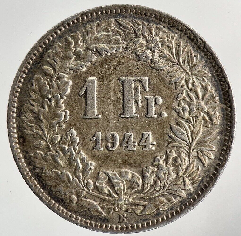 1944 Switzerland Swiss 1 Franc Silver Coin | Very High Grade