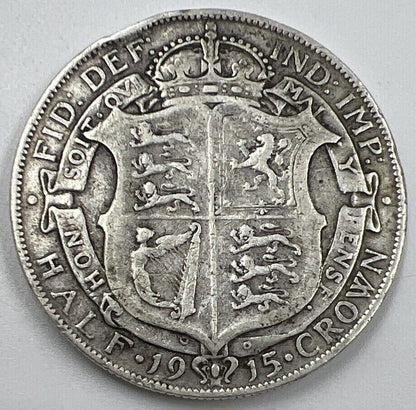 1915 Half Crown | British Silver Coin | George V | Collectable Grade | a667