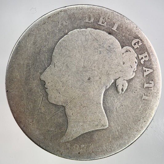 British Victoria Half - Crown Silver Coin | Fair Grade