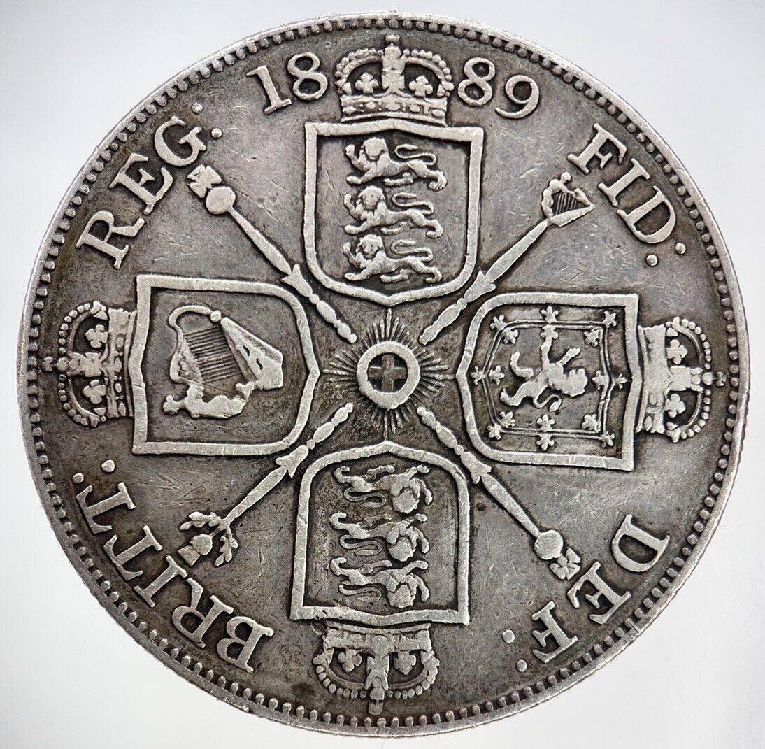 1889 Victoria Double Florin Silver Coin | Fine Collectable Grade