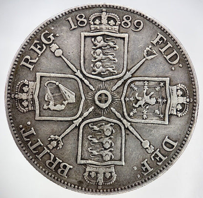 1889 Victoria Double Florin Silver Coin | Fine Collectable Grade