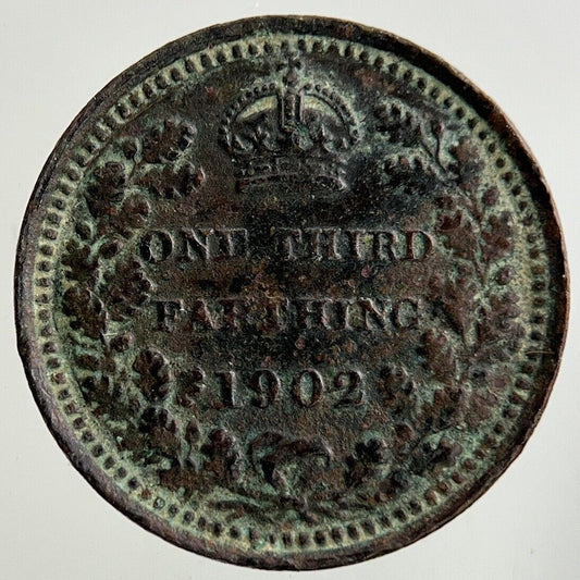 1902 Edward VII 1/3 One Third Farthing Coin | Fine Collectable Grade