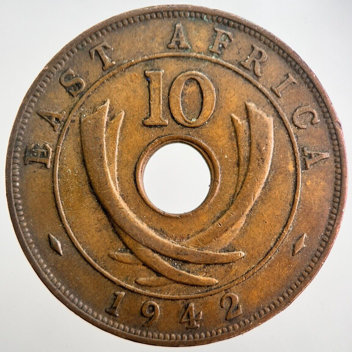 1942 East Africa 10 Cents Coin | Fine Collectable Grade | a7542